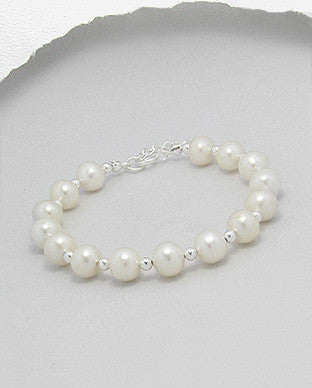 Sterling Silver  Pearl Bracelet