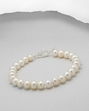 Sterling Silver  Pearl Bracelet
