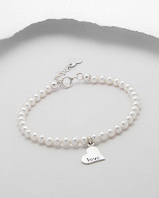Sterling Silver  Pearl Bracelet