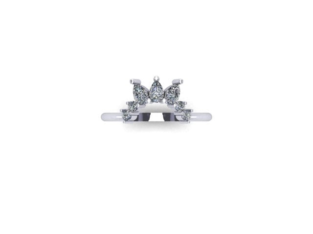 7 stone pear shape scalloped ring